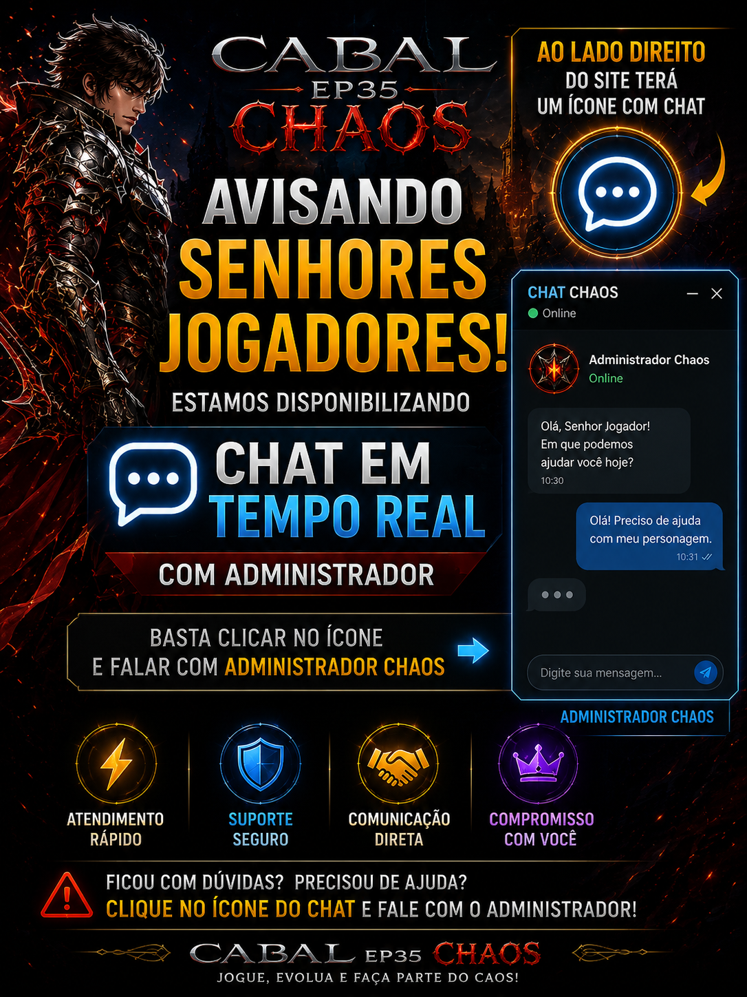 **COMUNICADO IMPORTANTE A TODOS OS JOGADORES!**